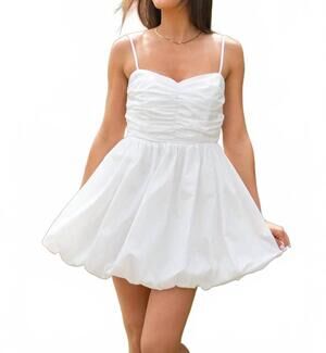 NEW STRUT & BOLT balloon skirt mini dress in white